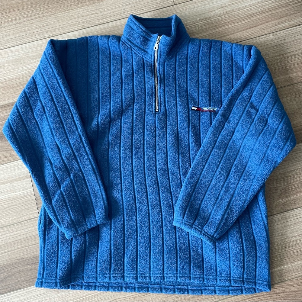 Vintage Tommy Hilfiger Blue Fleece 1/4 Zip Jacket